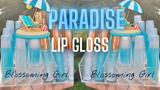 HOW TO MAKE LIP GLOSS | I MADE A PRETTY BLUE LIP GLOSS CALL PARADISE 🏝️
