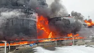Украинский беспилотник атаковал нефтебазу в Брянской области. Начался пожар