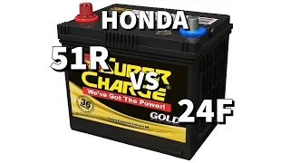 Honda Element CRV Accord battery upgrade from 51R to 24F for $60 value upgrade!  Size Matters!