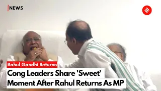 Rahul Gandhi News: After Rahul Gandhi Returns In Lok Sabha, Congress Leaders Share Sweets