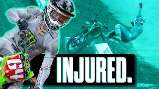 INJURED. Update: Austin Forkner fractures back in Arlington Crash. Jalek Swoll + Christian Craig