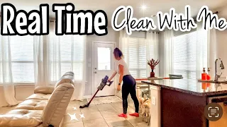 REAL TIME CLEAN WITH ME :: *1 HOUR* IN REAL TIME CLEANING :: DAILY MORNING CLEANING ROUTINE