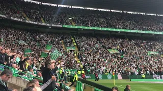 JUBILANT! Celtic fans TOP OF THE LEAGUE song | 4-1 v hearts