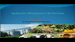 Agribusiness Management  An Overview