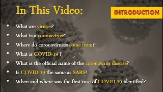 Coronavirus | COVID-19 | Introduction | SARS, MERS & SARS-CoV-2 | What is Coronavirus?