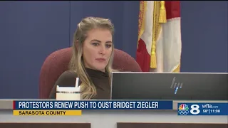 Dozens of speakers at Sarasota Co. School Board meeting call for Bridget Ziegler to step down