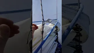 Rigging a downhaul for a hank on foresail