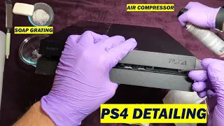 ASMR PlayStation 4 Console CLEANING/DETAIL | Soap Grating, Air, Brushing (PS4) 🎮 no talking