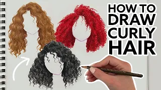 How to Draw WAVY and CURLY hair - drawing tutorial | Natalia Madej