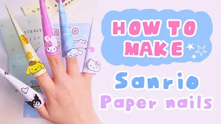 [paperdiy] Tutorial how to make sanrio paper nails💅🏼 Give it to friend as a gift ✨