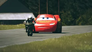 Kawasaki Ninja H2R Supercharged vs Lightning McQueen Sports