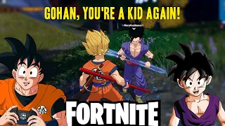 Goku and Teen Gohan Play Fortnite | GOHAN THE SMOL!
