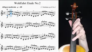 Wohlfahrt Etude No 2 op.45 book 1. Violin and Bossa Style Accompaniment. Practice video