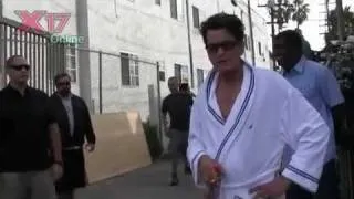 X17 Charlie Sheen on DIRECTV commercial set