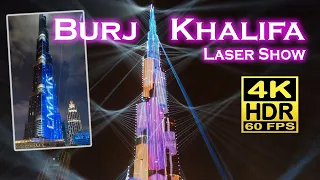 Дубай 🇦🇪 Видеомэппинг лазерного шоу Бурдж-Халифа, Фонтан Дубая, 4K 60fps HDR 💖 Ночной тур