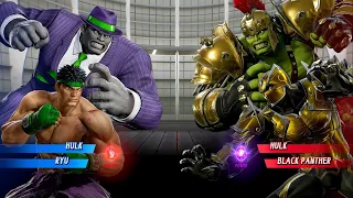 Hulk & Ryu Vs Gladiator Hulk & Black Panther [Very Hard AI] | Marvel vs Capcom: Infinite