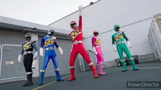 Power Rangers Dino Charge - Past Present and Fusion - First Morph and Battle