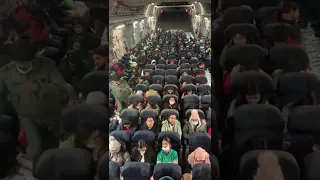 #Indian Air Force C-17 Globemaster with 208 stranded Indian students onboard takes off from Polan.