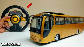 RC Volvo Bus With Real Steering Unboxing & Testing - Chatpat toy tv
