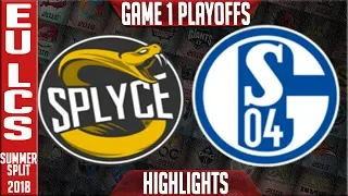 SPY vs S04 Highlights Game 1 | EU LCS Playoffs Quarter-Final Summer 2018 | Splyce vs FC Schalke 04