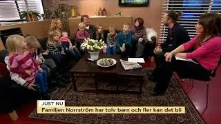 Familjen Norrström har tolv barn och fler kan det bli - Nyhetsmorgon (TV4)