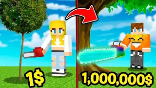 PIŁA MOTOROWA ZA 1$ vs PIŁA MOTOROWA ZA 1,000,000$ w Minecraft!