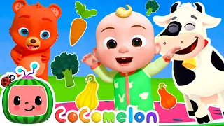 ANIMALS Yes Yes Vegetables + Old Macdonald! 🎶 | Dance Party | CoComelon Nursery Rhymes & Kids Songs