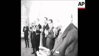 SYND 23/02/73 BREZHNEV PRESENTS AWARD TO HUSAK