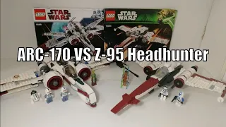 LEGO-сравнение: LEGO Star Wars 8088 & 75004 Истребитель ARC-170 & Z-95 Headhunter