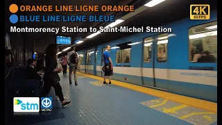 Montreal Metro POV Walk: Montmorency Station to Saint-Michel Station Via Jean-Talon Station【4K】
