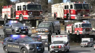 Simsbury, CT *MAJOR* MVA Response! Simsbury Police, Fire, and EMS+ Avon Fire Responding!