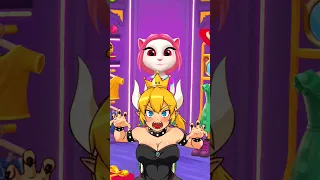 Bowsette 🔥👿 Makeover My Talking Angela 2 💥❤️ #shorts #gaming #talkingangela #trending