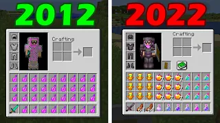 Minecraft pvp in 2012 vs 2022