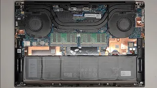 DELL XPS 15 9000 Series 9500 Complete Disassembly RAM SSD Upgrade Battery Screen Replacement Repair