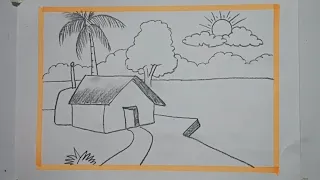Very easy scenery drawing for kids || kids scenery drawing
