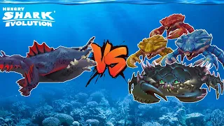 BIG EVIL ABYSSHARK ENEMY VS GIANT CRAB BOSS - HUNGRY SHARK EVOLUTION GAMEPLAY