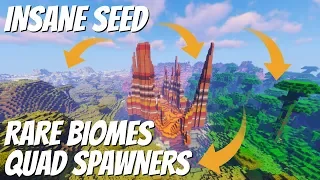 Best Seed Ever? Quad Spawner & INSANE Biomes: Jungle Mesa Mushroom Ice Spikes All nearby (Avomance)