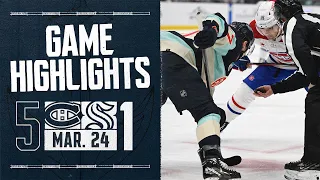 Seattle Kraken vs. Montreal Canadiens | 3/24 Game Highlights