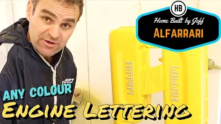 Easy painting engine lettering in any colour - Ferrari engined Alfa 105 Alfarrari build part 149