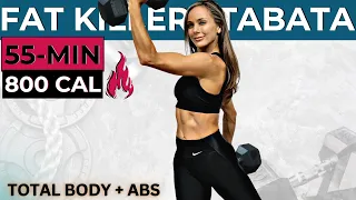 55-MIN FAT KILLER TABATA WORKOUT (total body weight loss, build lean muscle, abs + lose belly fat)