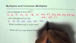 Explore Multiples and Common Multiples of 3 and 5