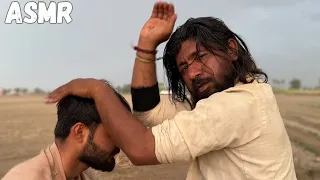 ASMR Head Massage Combined With Rain Sound | Satisfied Cracked by Bengali Baba