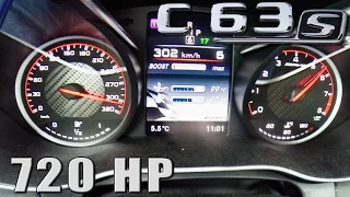 Mercedes C63 S AMG 720 HP ACCELERATION 0-302 km/h by AutoTopNL