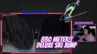 Deluxe Ski Jump 4 (Skispringen | GER | DE) - Let´s try fanmade hills | 830 meters!
