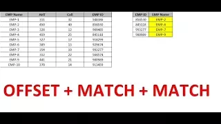 OFFSET + MATCH Function in Excel