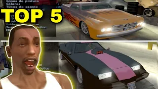 🔥5 MEJORES AUTOS para TUNEAR/MODIFICAR en GTA San Andreas - Como Tunear Coches