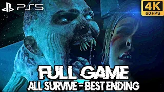 Until Dawn PS5 Full Game Walkthrough 4K60fps - All Chapters (All Survive/Best Ending) Best Choices