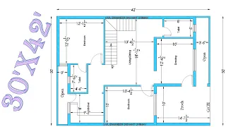 30'X42' GHAR KA NAKSHA 30*42 30 by 42 HOUSE