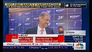 V Vaidyanathan, MD & CEO, IDFC FIRST Bank speaks to CNBC TV18 at EY Entrepreneur of the Year Awards