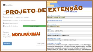 TIREI NOTA MÁXIMA! MOSTREI DETALHADO MEU TRABALHO/ PROJETO de EXTENSÃO PRONTO/UNOPAR